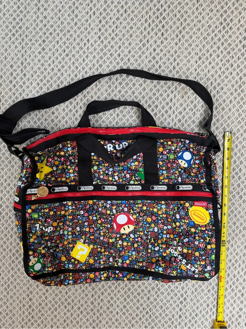 Nintendo x Lesportsac Super Mario Medium Weekender Travel Duffel Bag NWOT